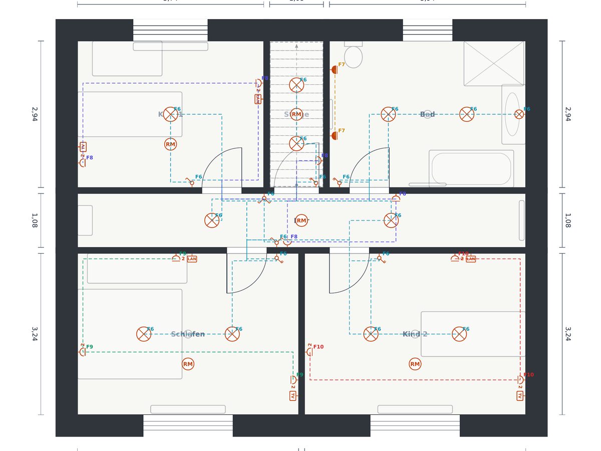 Elektroplanung im Grundriss in WerkoApp