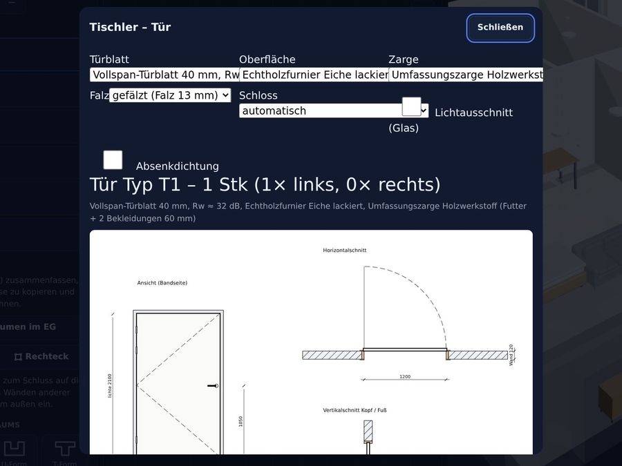 Türen und Fenster mit Türliste