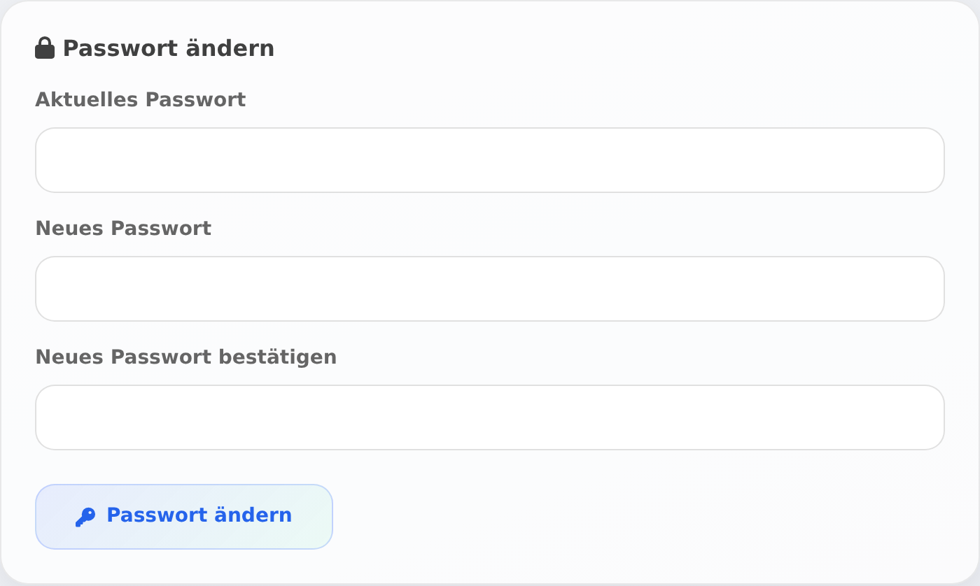 Passwort ändern im Profil