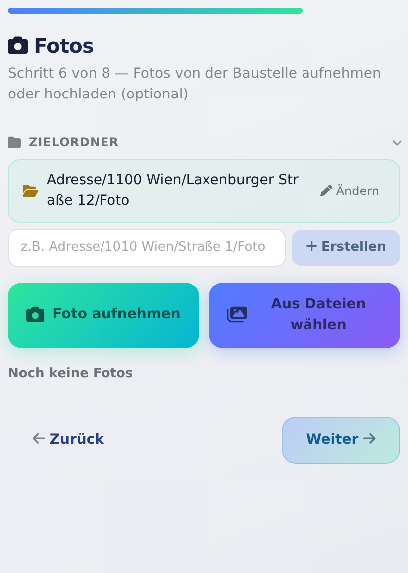 Schritt 6: Zielordner und Kamera