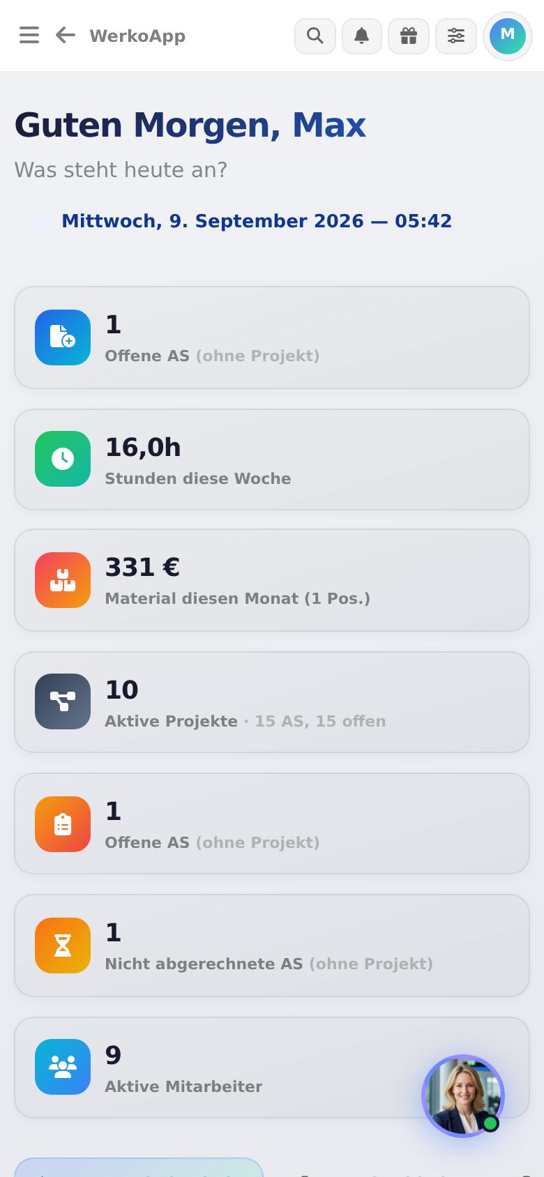 Dashboard am Handy